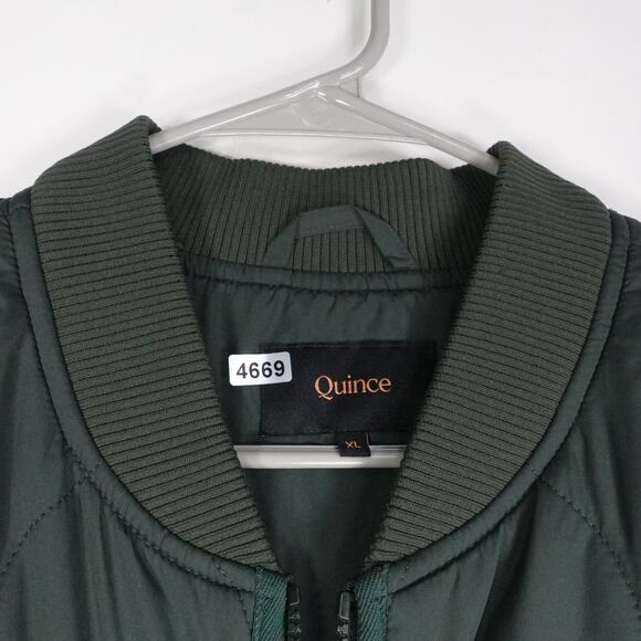 NWOT Quince Women’s XL Featherless Quilted Long Puffer Jacket Coat Verdant Green - Picture 7 of 9